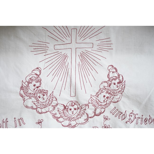 ANTICA TOVAGLIA DA ALTARE / TENDINA RICAMATA A...
