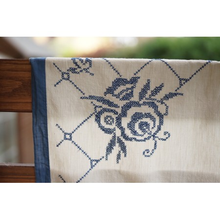 ANTICO RICAMO primi '900 TENDINA 110x74 cm "Wasche"