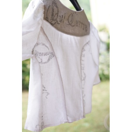 CAMICIA  STILE TIROLESE  TG. 46/48 it. circa LINO Spieth&Wensky