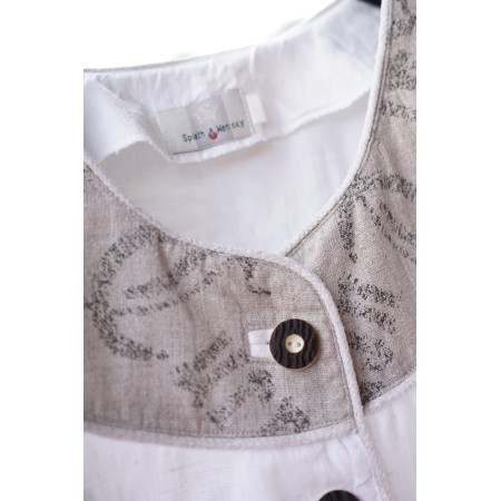 CAMICIA  STILE TIROLESE  TG. 46/48 it. circa LINO Spieth&Wensky