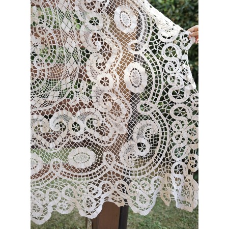 ANTICA TOVAGLIA REALIZZATA A MANO A TOMBOLO 220x180cm