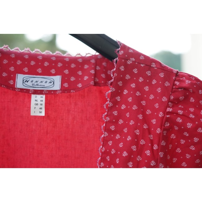 CAMICIA ROSSA STILE TIROLESE  TG. 48/50 it. circa