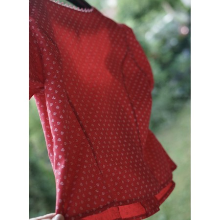 CAMICIA ROSSA STILE TIROLESE  TG. 48/50 it. circa