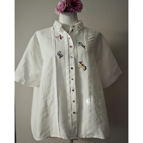 CAMICIA VINTAGE STILE TIROLESE  TG. 52 it. circa