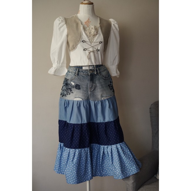 CAMICIA STILE TIROLESE Donna TG. S 40/42 it....