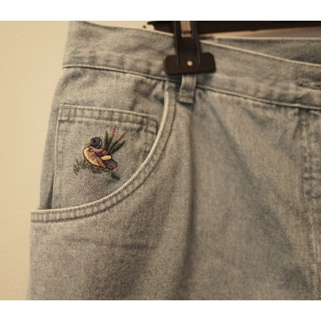 PANTALONI tg. 48/50 it.  JEANS STILE TIROLESE DONNA  ZUAVA