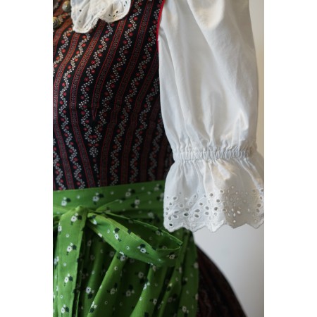 ABITO TIROLESE   tg.11/12  anni + CAMICIA  GREMBIULE VINTAGE DIRNDL