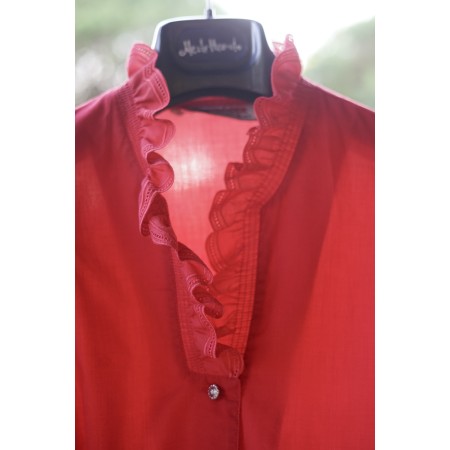 CAMICIA STILE TIROLESE ROSSA  TG. 50/52 it. circa Alphorn