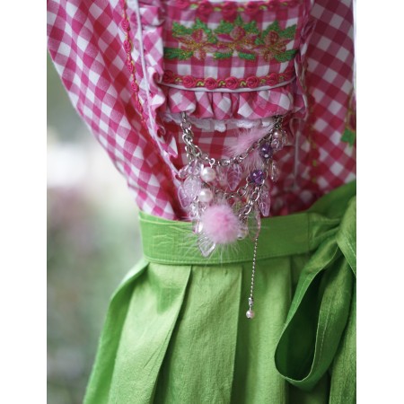ABITO STILE TIROLESE tg. 36 it.  DIRNDL ROSA / VERDE