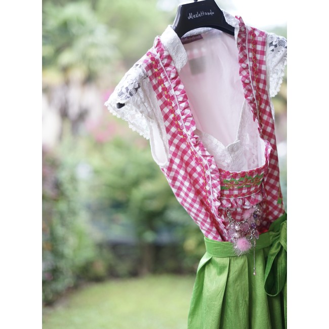 ABITO STILE TIROLESE tg. 36 it.  DIRNDL ROSA /...