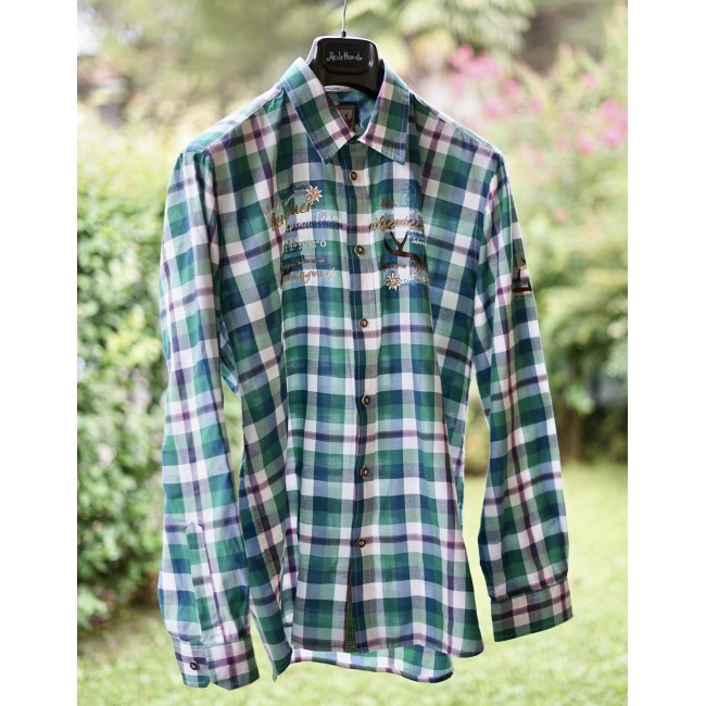 CAMICIA UOMO TIROLESE  TG. XL s Quadretti...