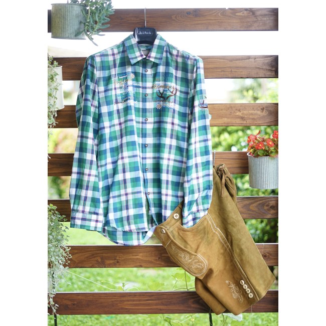 CAMICIA UOMO TIROLESE  TG. XL s Quadretti...