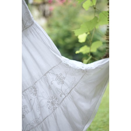 GONNA BIANCA COTONE ESTIVA A BALZE  tg.XS