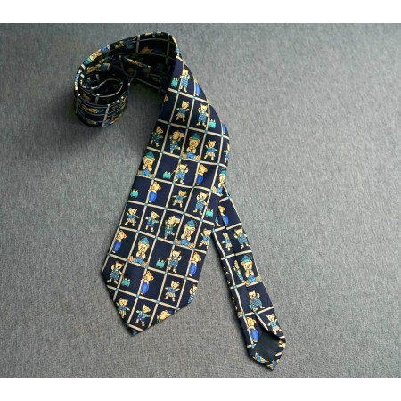 CRAVATTA " Orsetti"  VINTAGE  SETA 100% Raffaello