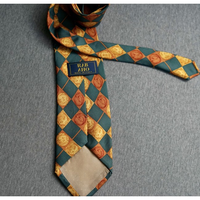 CRAVATTA " Sole & Luna"  VINTAGE  SETA 100% Rab...