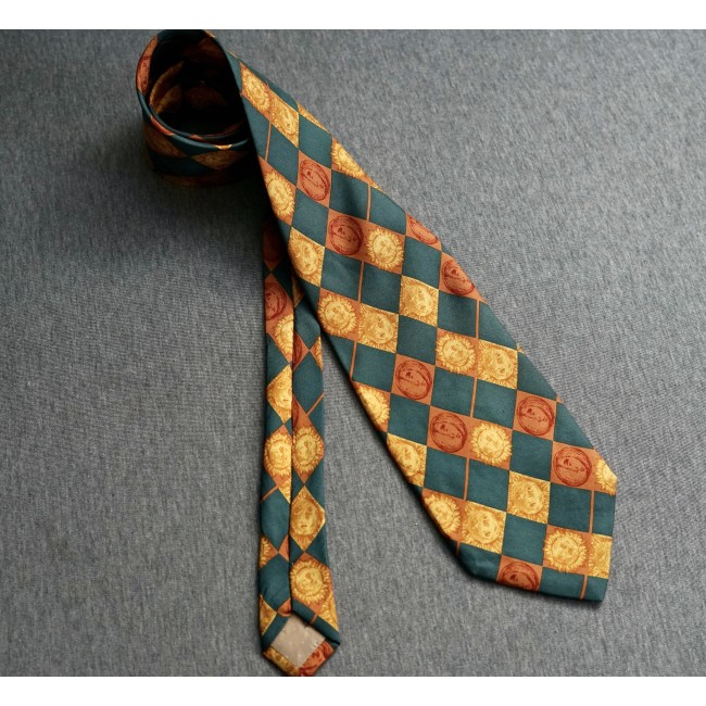 CRAVATTA " Sole & Luna"  VINTAGE  SETA 100% Rab...