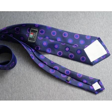 CRAVATTA  VINTAGE  SETA 100% POIS VIOLA