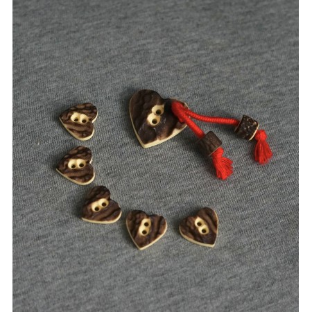 SET 5+1  BOTTONI STILE TIROLESE " Cuore"