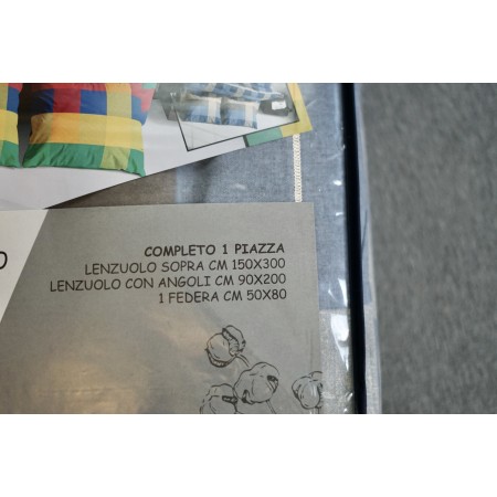 COMPLETO SINGOLO UNA PIAZZA  FLANELLA NUOVO 100% COTONE