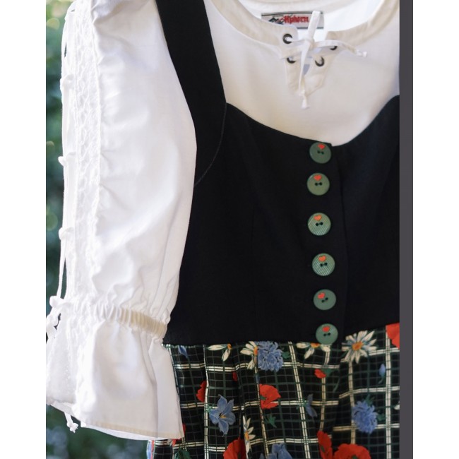 ABITO STILE TIROLESE  tg.44 it. Rose Dirndl