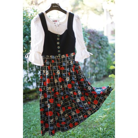 ABITO STILE TIROLESE  tg.44 it. Rose Dirndl