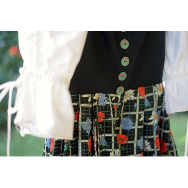 ABITO STILE TIROLESE  tg.44 it. Rose Dirndl