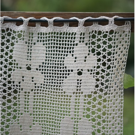 COPPIA TENDINE REALIZZATE A MANO AD UNCINETTO 51x28 cm