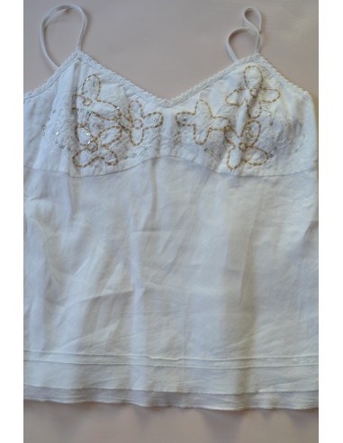 TOP IN LINO CON RICAMI  Tg.44/46 "Per Una"