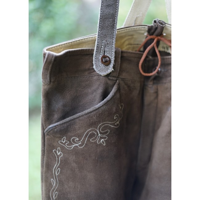 PANTALONI tg. 44 it.  PELLE LEDERHOSEN TIROLESE...