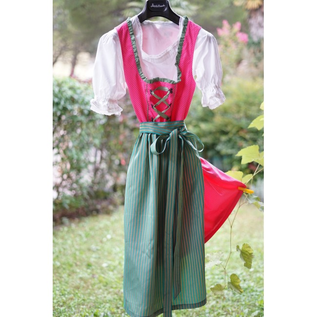 ABITO STILE TIROLESE  tg.46 it. rosa / verde