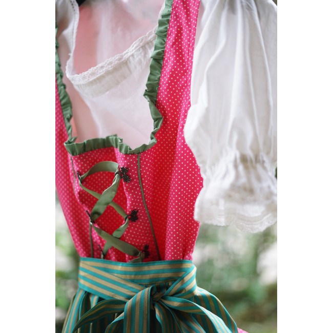 ABITO STILE TIROLESE  tg.46 it. rosa / verde