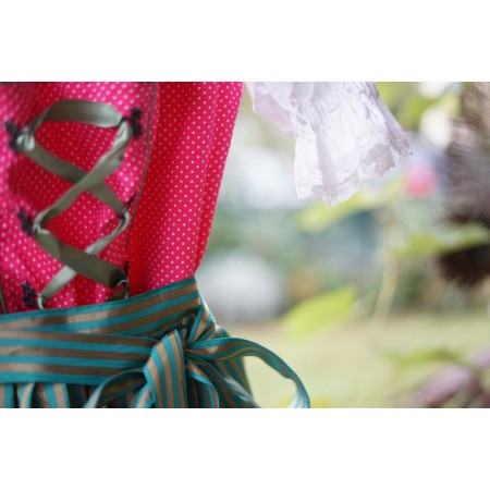 ABITO STILE TIROLESE  tg.46 it. rosa / verde