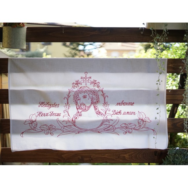 ANTICA TOVAGLIA DA ALTARE / TENDINA RICAMATA A...