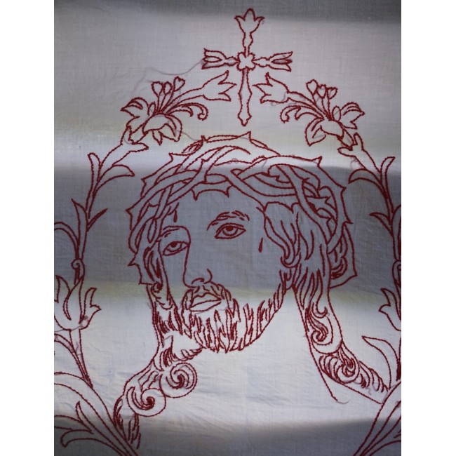 ANTICA TOVAGLIA DA ALTARE / TENDINA RICAMATA A...