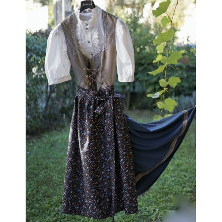 Abito Dirndl + GREMBIULE tg 46/48 it.  STILE TIROLESE - SENZA CAMICIA