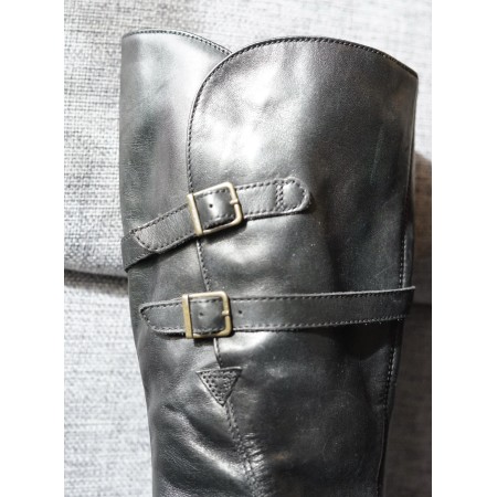 SCARPE STIVALI STIVALETTO DONNA  N* 38 NERO VERA PELLE