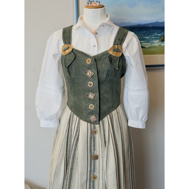 ABITO + CAMICIA TIROLESE PELLE / LINO  tg.44/46...