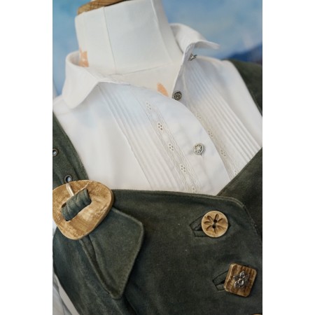 ABITO + CAMICIA TIROLESE PELLE / LINO  tg.44/46 it. Sixth Sense