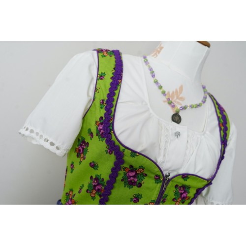ABITO VINTAGE STILE TIROLESE  tg.42 it. dirndl verde/viola 2