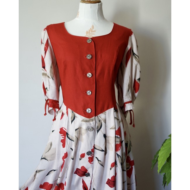 ABITO IN STILE TIROLESE  tg.48 it. Floreale