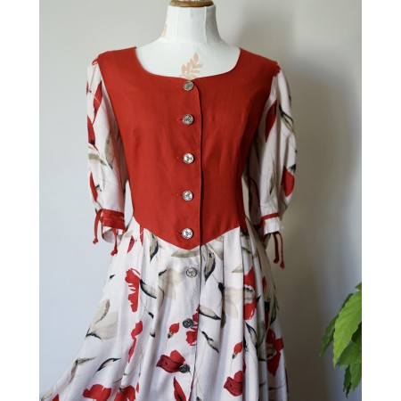ABITO IN STILE TIROLESE  tg.48 it. Floreale