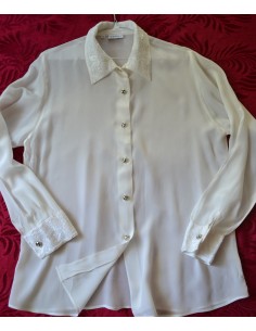 CAMICIA MISTO SETA MERLETTO  tg. M Vorrei