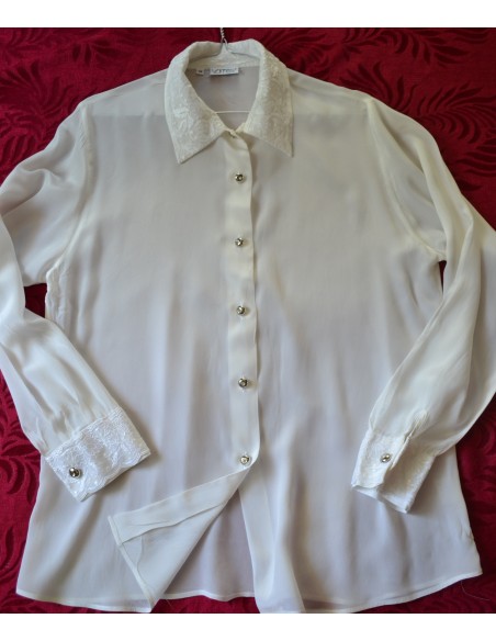 CAMICIA MISTO SETA MERLETTO  tg. M Vorrei