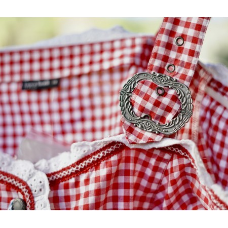 CAMICIA STILE TIROLESE  TG. 52/54 it. QUADRETTI ROSSI