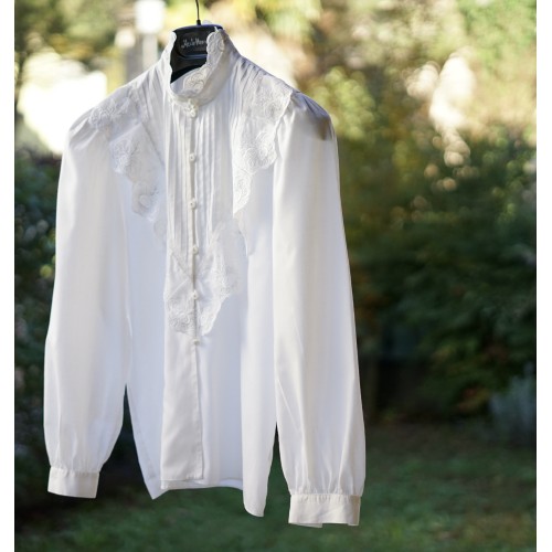 CAMICIA STILE TIROLESE  tg 40/42 it. CON PIZZO