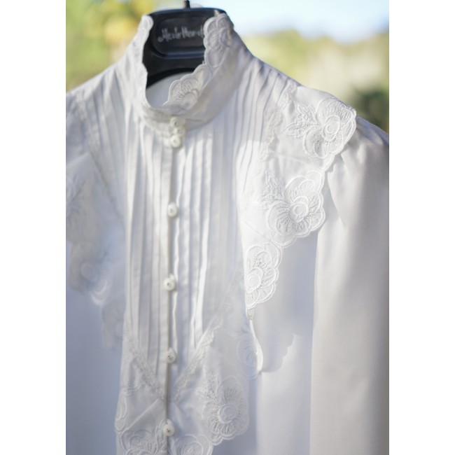 CAMICIA STILE TIROLESE  tg 40/42 it. CON PIZZO
