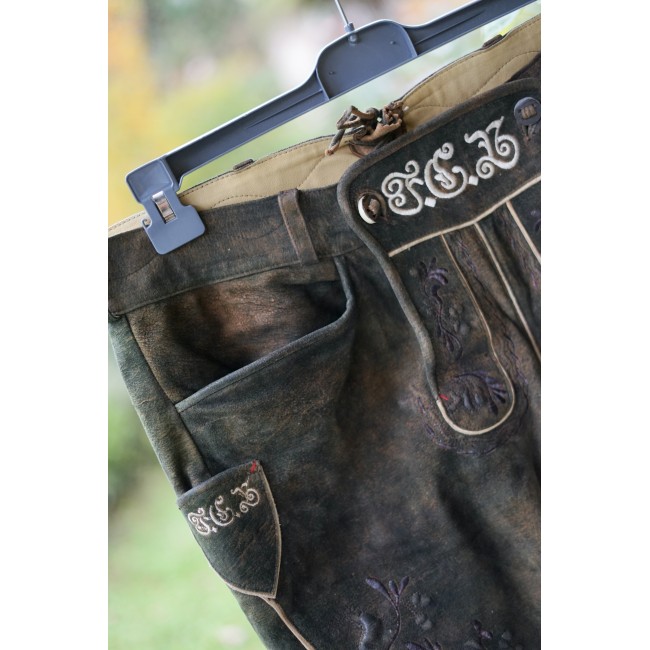 PANTALONI tg. 52 PELLE LEDERHOSEN TIROLESE