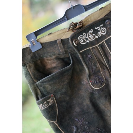 PANTALONI tg. 52 PELLE LEDERHOSEN TIROLESE