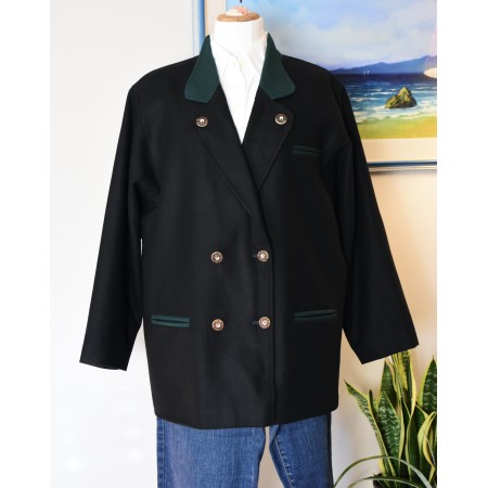 GIACCA BLAZER '80/'90 LANA STILE TIROLESE tg.50/52 it. Vintage donna