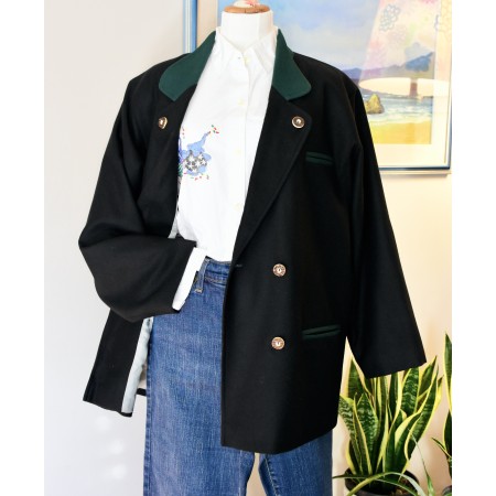 GIACCA BLAZER '80/'90 LANA STILE TIROLESE tg.50/52 it. Vintage donna